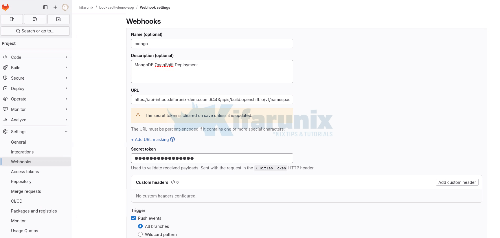 How to Automate OpenShift Builds with Git Webhooks: Step-by-Step Guide 5 gitlab webhook configuration for openshift