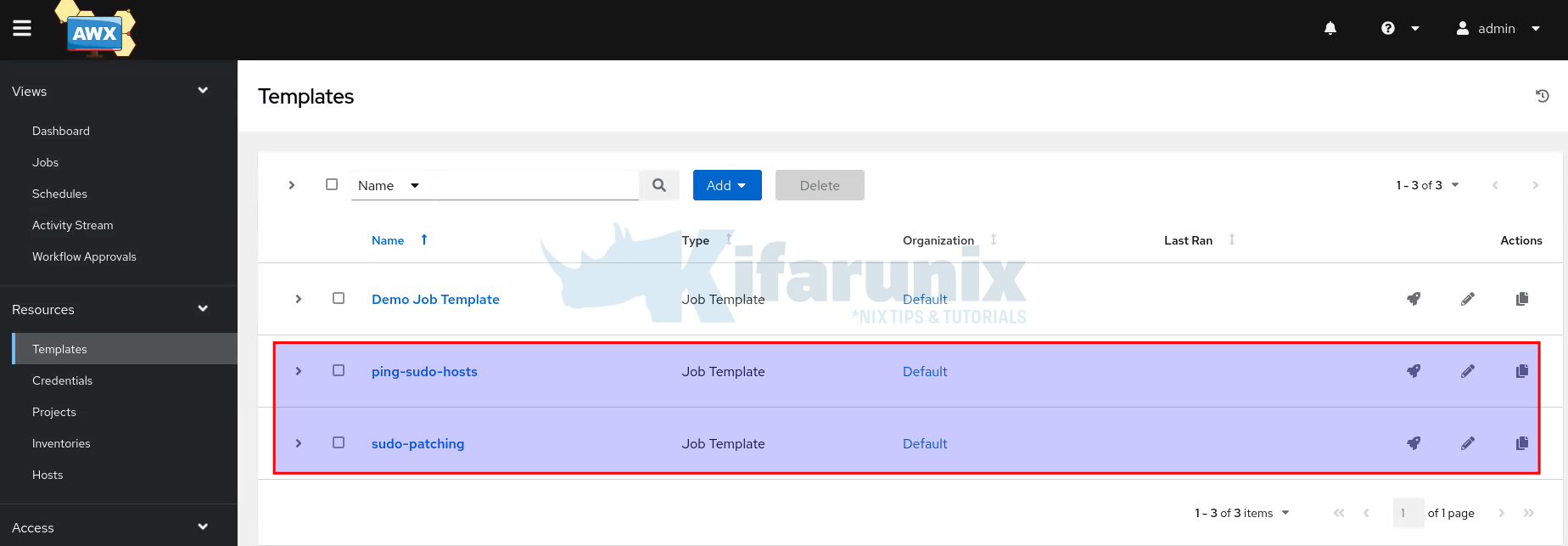 Patch Sudo CVEs 2025-32462 & 2025-32463 using Ansible AWX 6 ansible sudo patch job templates anisble AWX