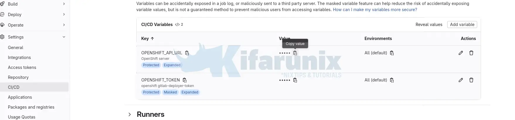 gitlab cicd variables