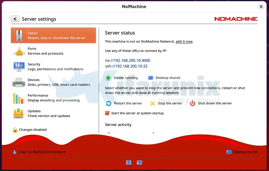 How to Install NoMachine on AlmaLinux 10 2 nx server status
