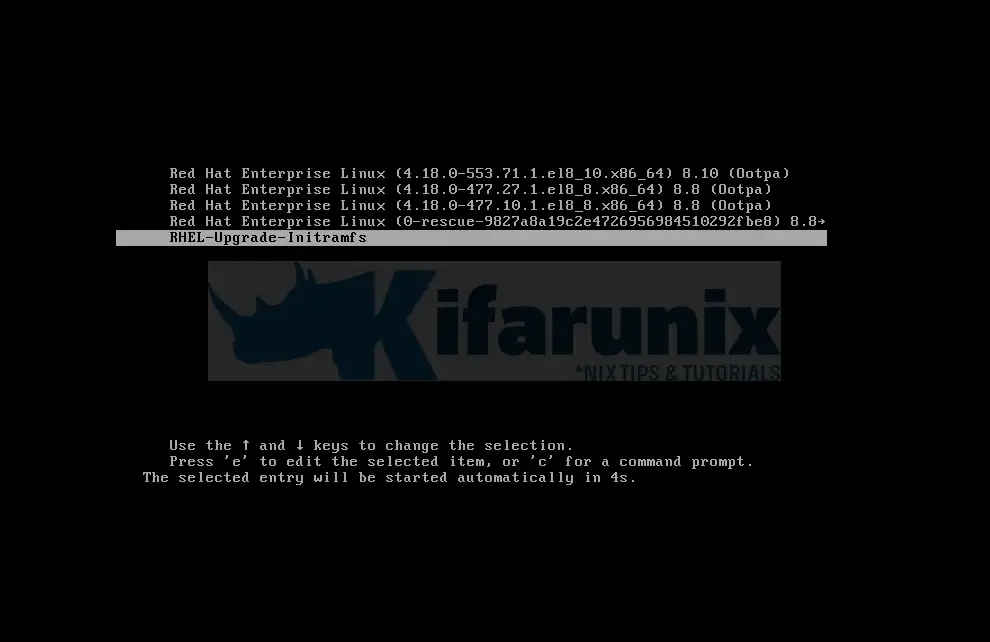 Upgrade RHEL 8 to RHEL 9 using LEAPP with Satellite Server Integration 4 rhel 8 to rhel 9 upgrade boot console
