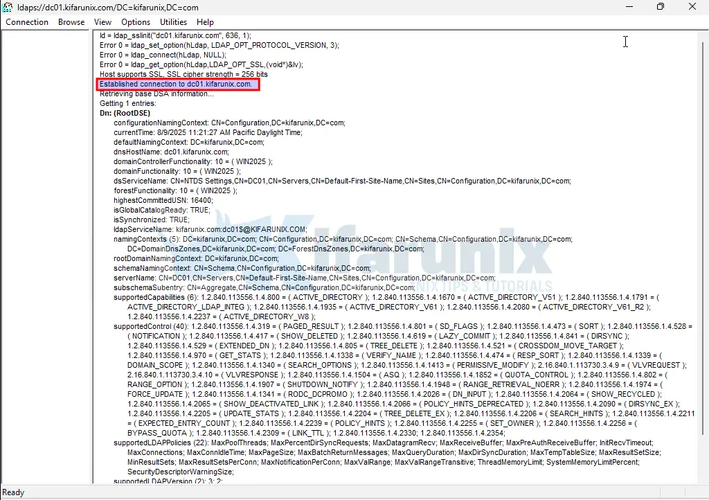 Install and Set Up Active Directory on Windows Server 2025 with LDAPS 13 test ldaps connectivity on windows AD 1