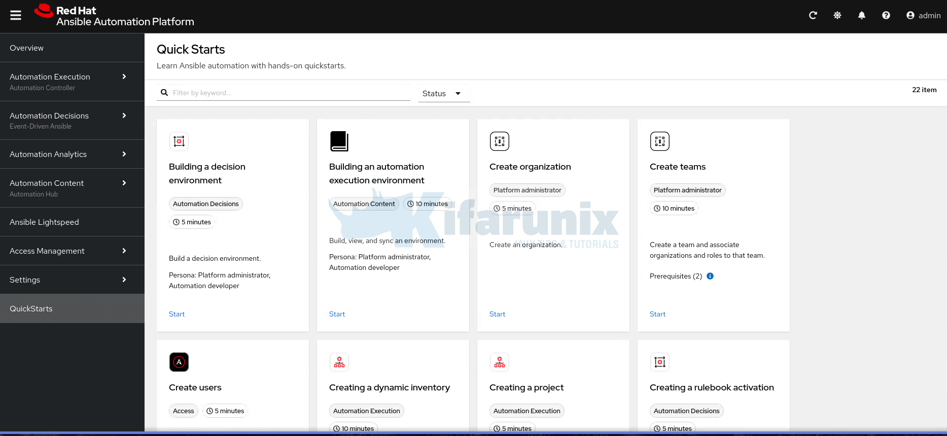 Install Ansible Automation Platform on RHEL 9 using RPM 4 ansible aap 2.5 quick start menu