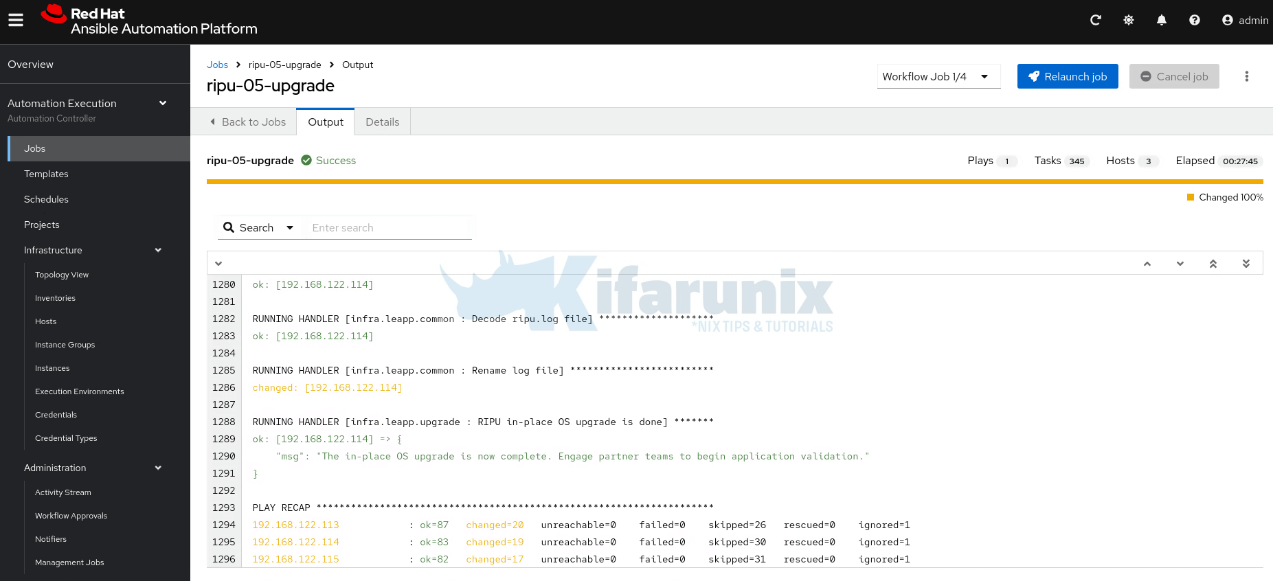 How to Automate RHEL OS Upgrades Using Ansible Automation Platform (AAP) 14 automated rhel os upgrade via AAP successful