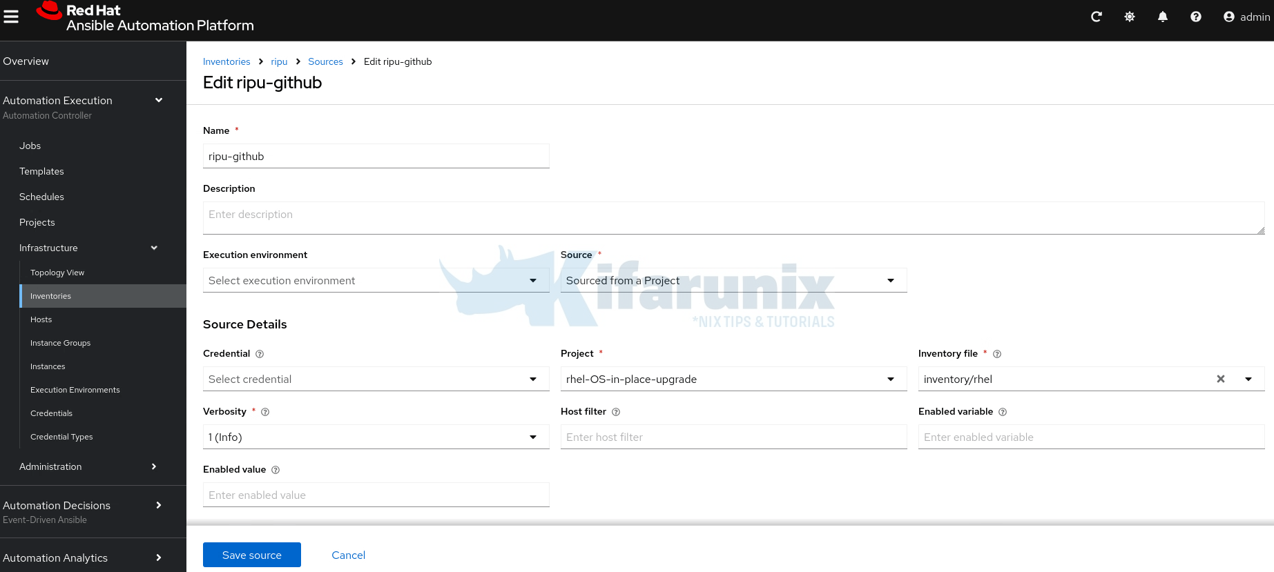 create inventory hosts on AAP
