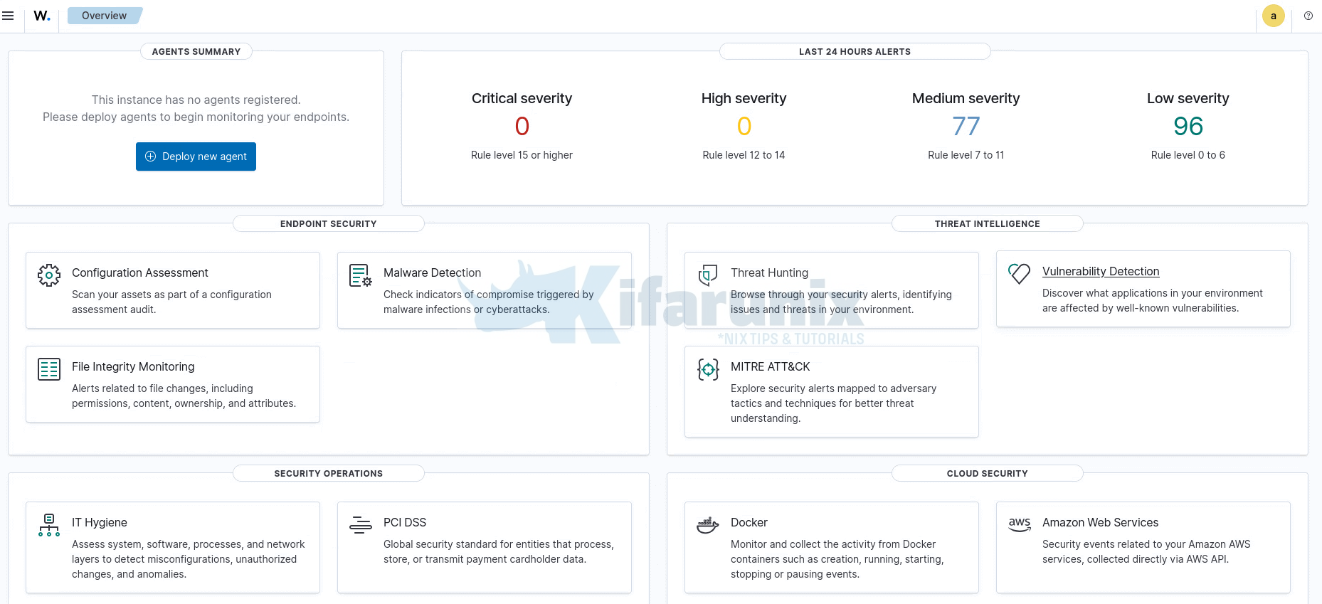 How to Install Wazuh SIEM Server on RHEL 9/RHEL 10 3 wazuh overview dashboard