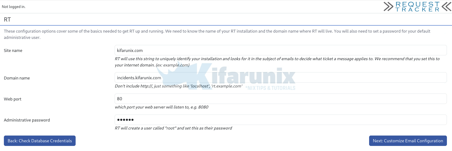 Install Request Tracker (RT) with MariaDB on CentOS 8 4 customize request tracker