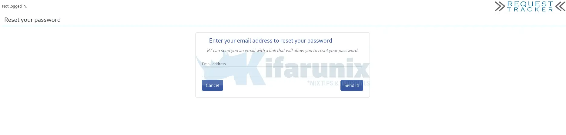 How to Enable Self-Service Password Reset in Request Tracker (RT) 3 request tracker password reset form