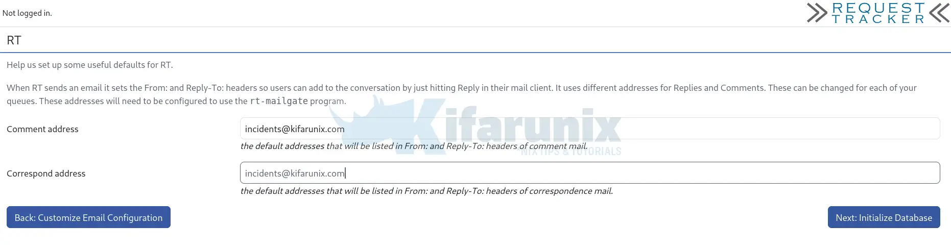 Install Request Tracker (RT) with MariaDB on CentOS 8 6 rt comment correspondence email address