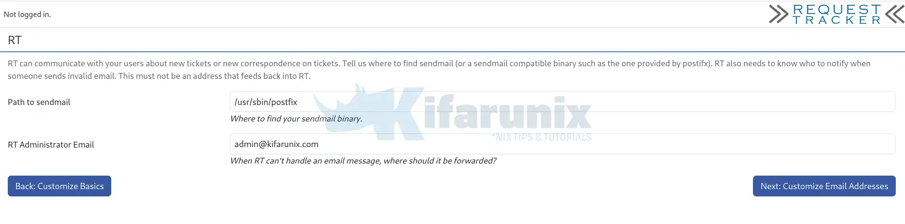Install Request Tracker (RT) with MariaDB on CentOS 8 5 rt email setup