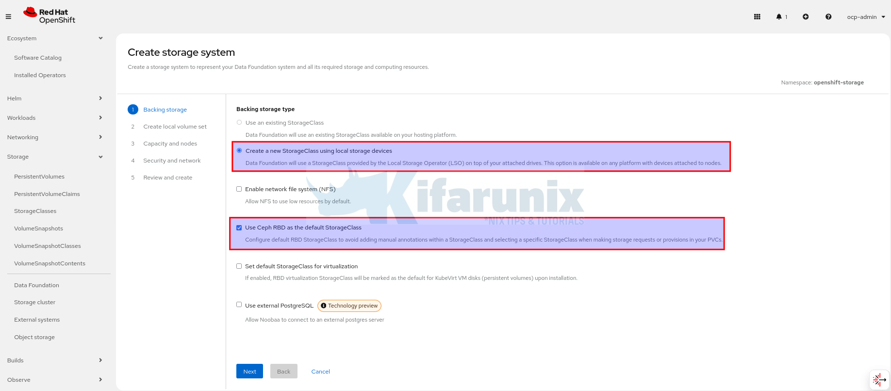 create storage cluster storage system