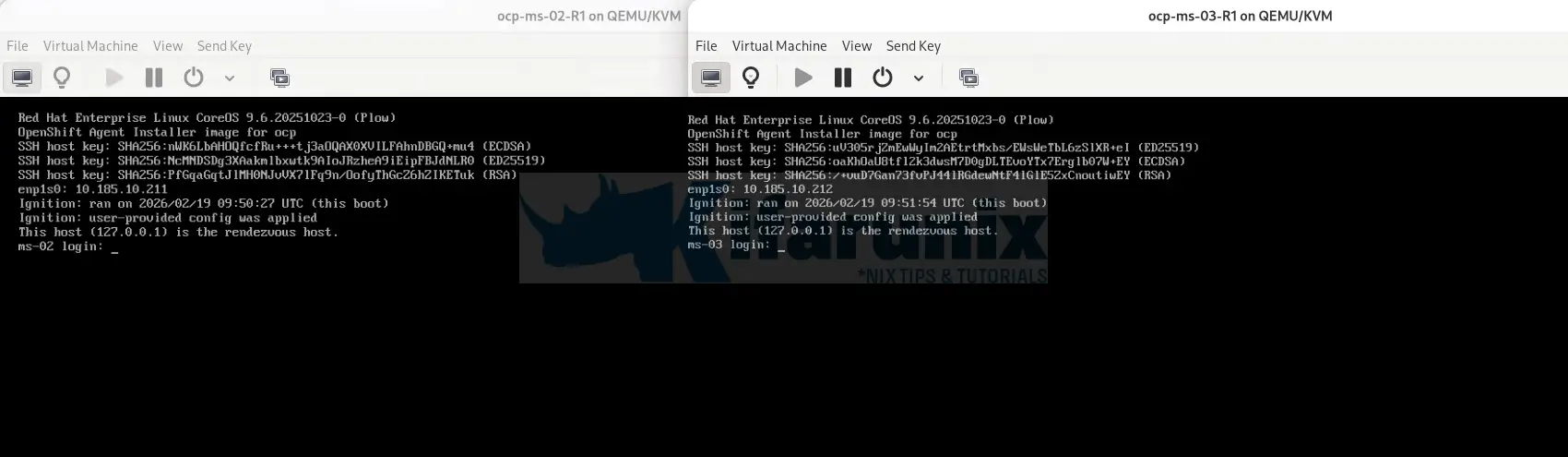 reinstalled control plane nodes