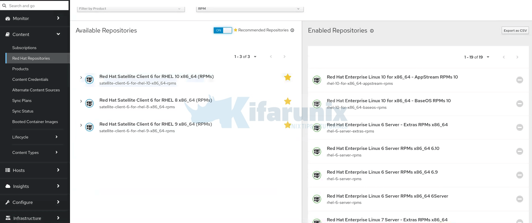 enable red hat satellite 6 client repos