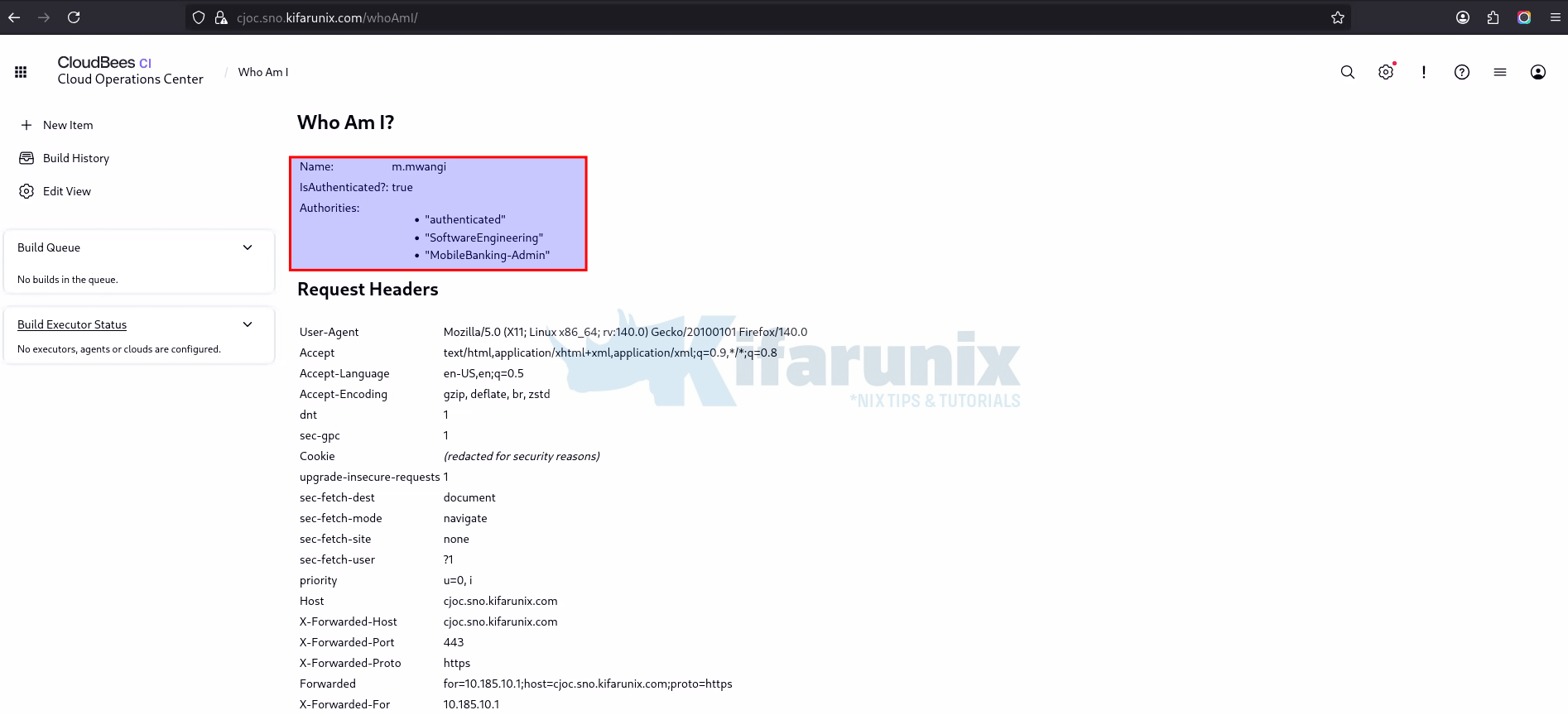 CloudBees CI Active Directory Integration: How to Configure Secure Authentication 11 cbci ad authenticated user whoami status